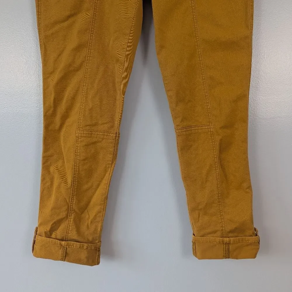 WHBM Soft Chino Ankle Pants Women's 4 Long Mustard Yellow
